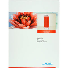 Voorkant van de Amann Mettler Seralon kleurenkaart met waterlelie en garenspoel, 7630035809618 | 7630035809618