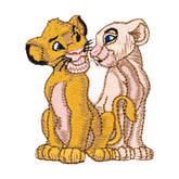 Embroidered Lion King patch featuring Simba and Nala, yellow and beige, 61x71mm. DISNEY-LK-ANIMAL-FRIENDS-510-100-005 8714772038209