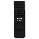 Extension de soutien-gorge en tissu noir avec 3 rangées de 2 crochets, espacement 10mm. PRYM992131 4002279131702