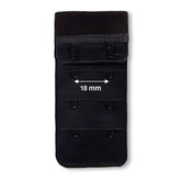 Extension de soutien-gorge noir 2 crochets, espacement 18mm, tissu doux, Prym 992141 4002279131801