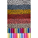 Varios bieses coloridos con estampado de leopardo y rayas, 20mm de ancho, BB-TRICOT-2CM-3010-ZWART-GEKLEURD