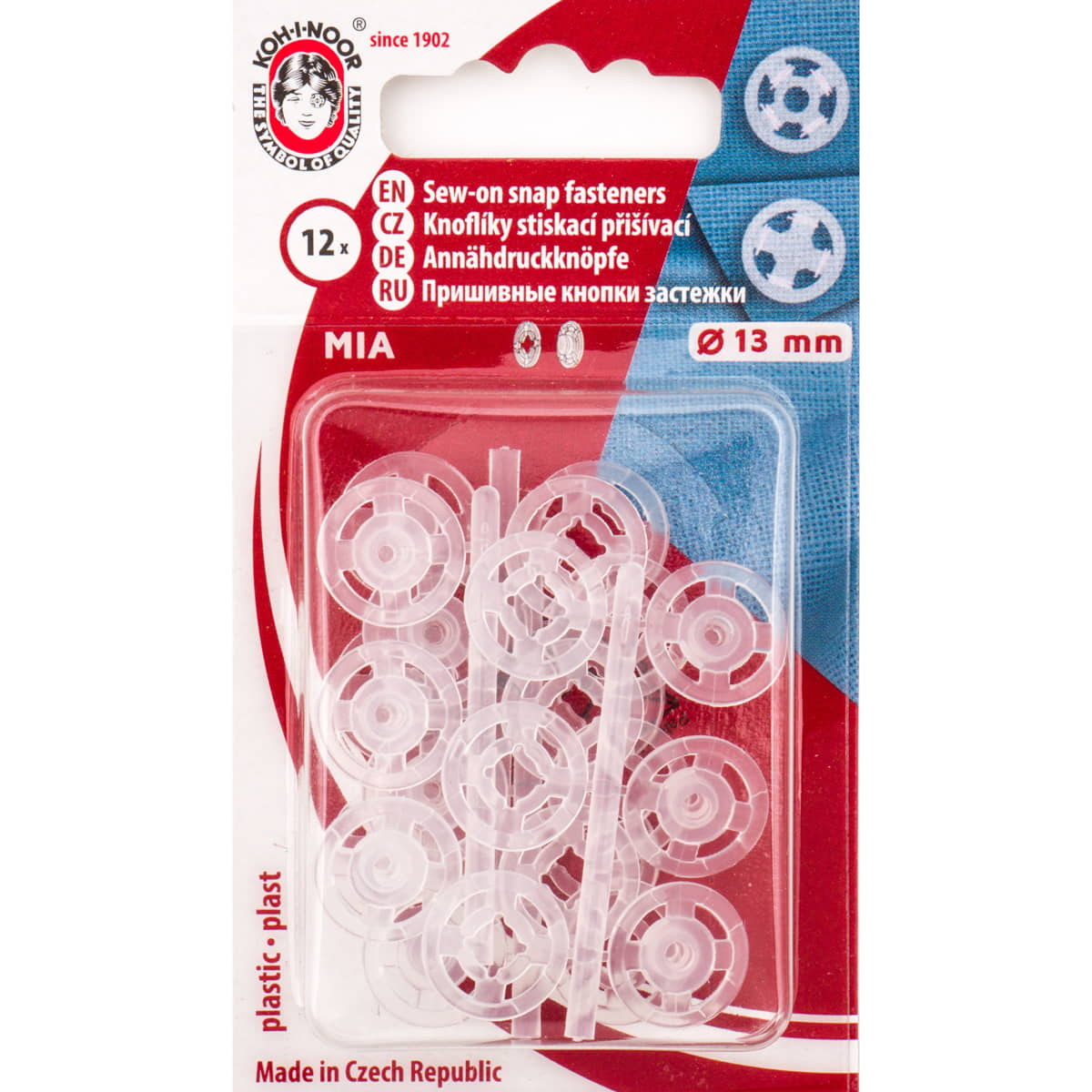 Drukknopen aannaaibaar plastic 13 mm Drukknopen KIN - PLASTIC - 13MM 8590265106255