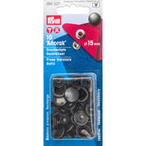 Prym Anorak corchetes recambio, negro, 15mm, 10 piezas, inoxidable. PRYM-390327 4002273903275