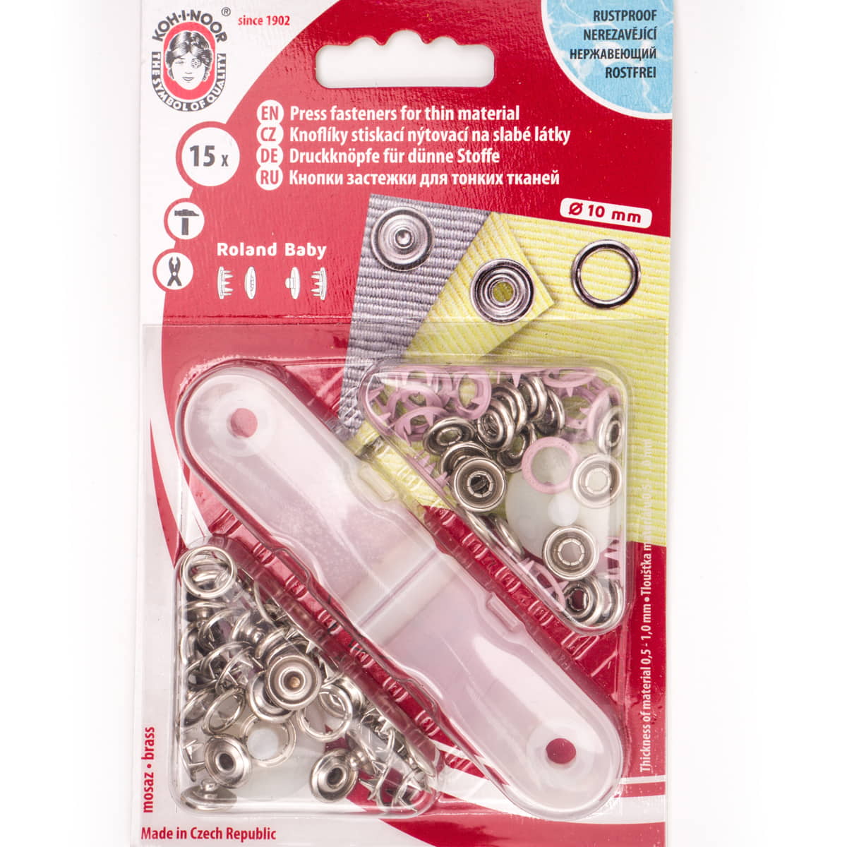 Drukknopen set | 10 mm | Baby - Ring | lichtroze | 15 stuks Drukknopen KIN-10-BABY-LICHTROZE-1938 8590265077852