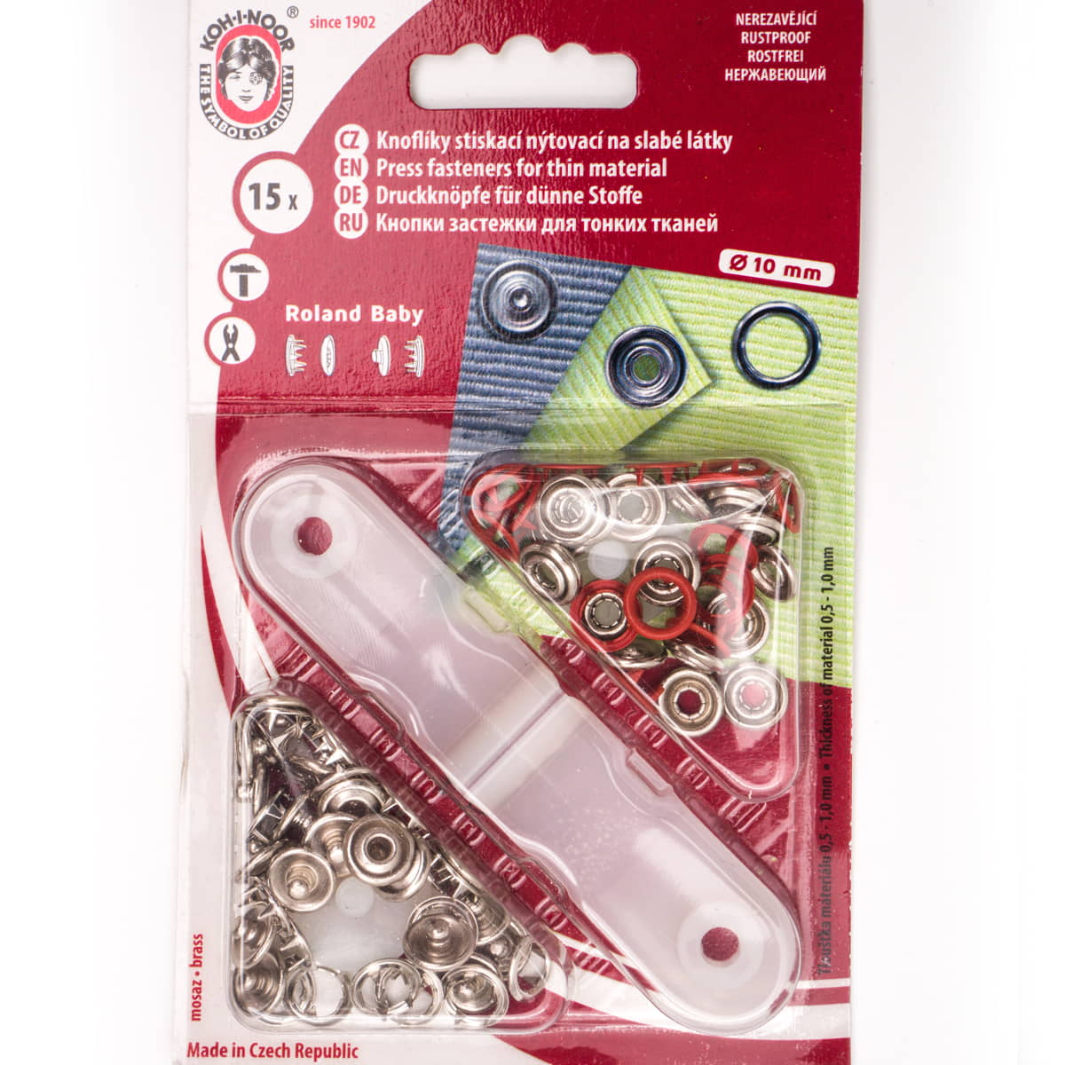 Drukknopen set | 10 mm | Baby - Ring | rood | 15 stuks Drukknopen KIN - 10 - BABY - ROOD - 1941 8590265077890