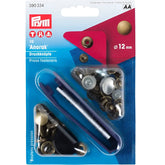 Broches Prym Anorak, 12mm, color bronce, 10 piezas en paquete con herramientas. PRYM-390334 4002273903343