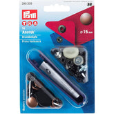 Corchetes Prym Anorak bronce rojo, 15mm, 10 piezas, con herramienta, en blíster. PRM390309 4002273903091