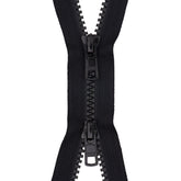 Cremallera divisible doble YKK Vislon negra con dos cursores, 90 cm. RITS-YKK-DUBBEL-VISLON-5-35-504