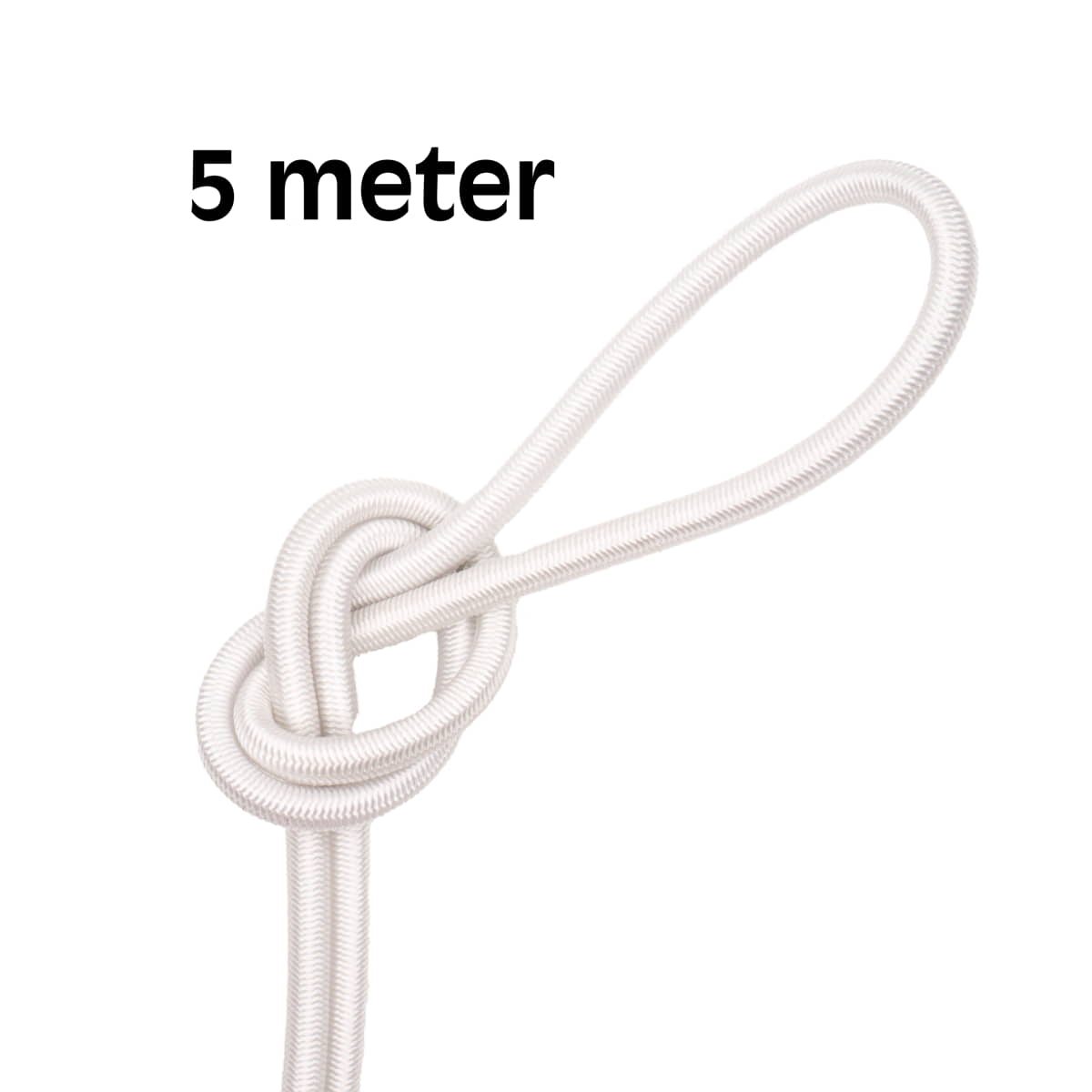 Elastisch koord 5 mm wit - aanbeiding 5 meter elastisch koord EK - 5MM - WIT - 5M
