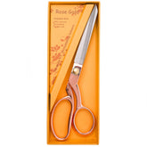 Roségoldene Stoffschere 22 cm mit Silberspitzen in orangefarbener Verpackung. KLEERMAKERSSCHAAR-22-ROSEGOUD 9793206543129