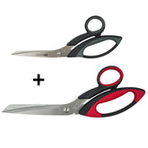 Zwei Kretzer Finny Stoffscheren, eine schwarz-grau, eine schwarz-rot, mit "ZIPZAP Nero" und "FINNY" Schriftzug. FINNY-SET-29-22 4013434732252