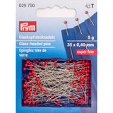 Glaskopspelden extra dun | 35 x 0,4 mm | rood | Prym 029700 Spelden PRYM - 029700 4002270297001