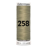 Gutermann naaigaren | 200m | 258 licht legergroen naaigaren GM - 200 - 258 - LICHT - LEGERGROEN 4008015029005