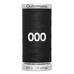Gutermann zwarte naaigaren spoel, 100m, kleur 000. GM-100-SS-M782-000-BLACK 4008015160760