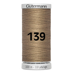 Gutermann naaigaren spoel in donker beige, 100m lengte, kleur 139. GM-100-SS-M782-139 4008015213343