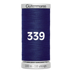 Bobine de fil à coudre Gutermann bleu foncé, couleur 339, longueur 100m. GM-100-SS-M782-339-DONKERBLAUW 4008015160883