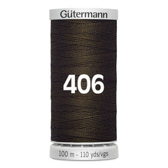 Gutermann naaigaren spoel donkerbruin, kleur 406, 100m lengte. GM-100-SS-M782-406 4008015680206