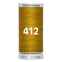 Gutermann naaigaren spoel in donker goudkleur, 100m lengte, met nummer 412. GM-100-SS-M782-412 4008015693886