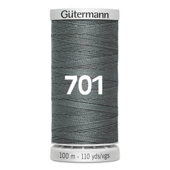 Gutermann sewing thread spool in dark grey, color 701, 100m length. GM-100-SS-M782-701 4008015416607