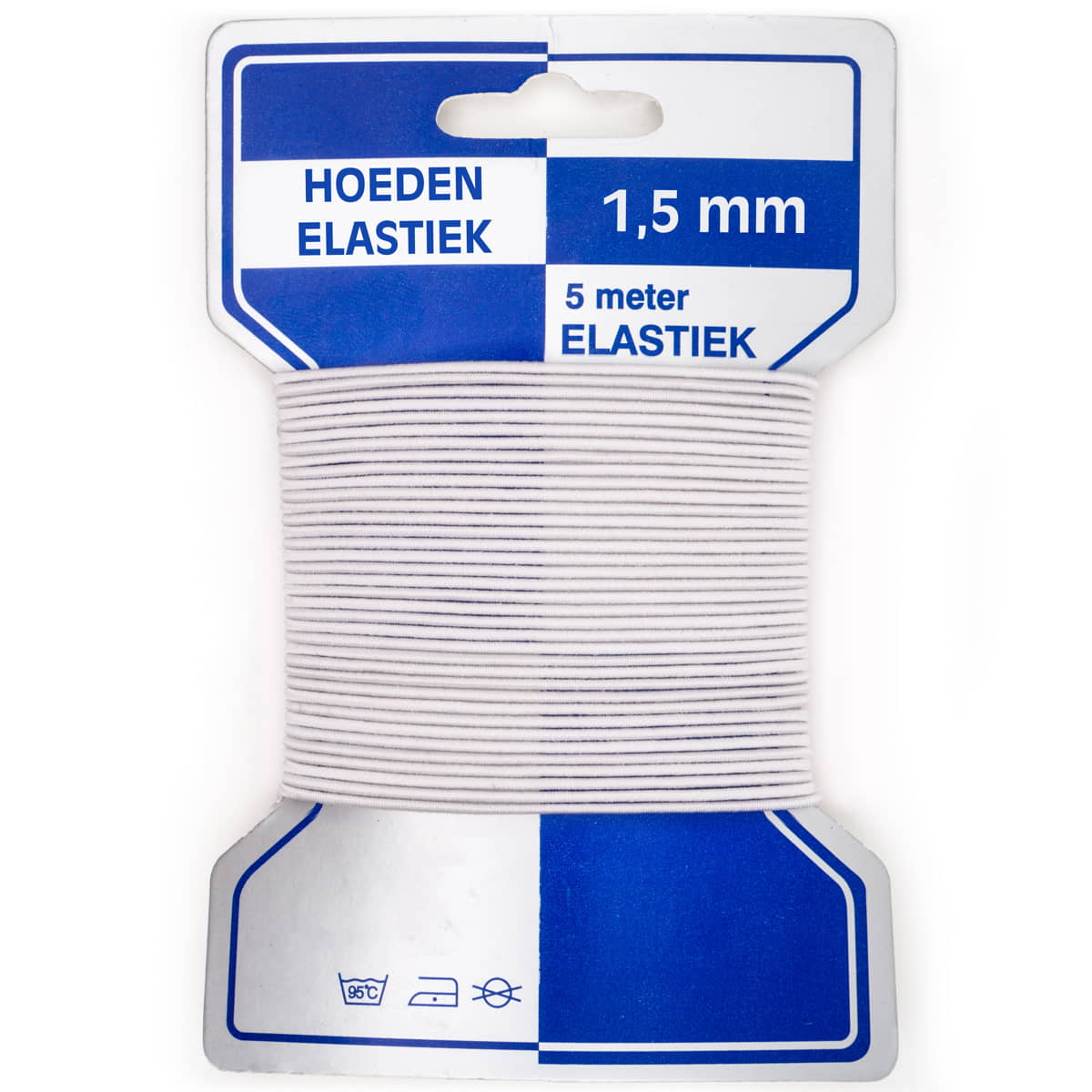 Hoedenelastiek rond 1.5 mm - 5 meter | wit Elastiek HOEDENELASTIEK - 1.5MM - 5M - WIT