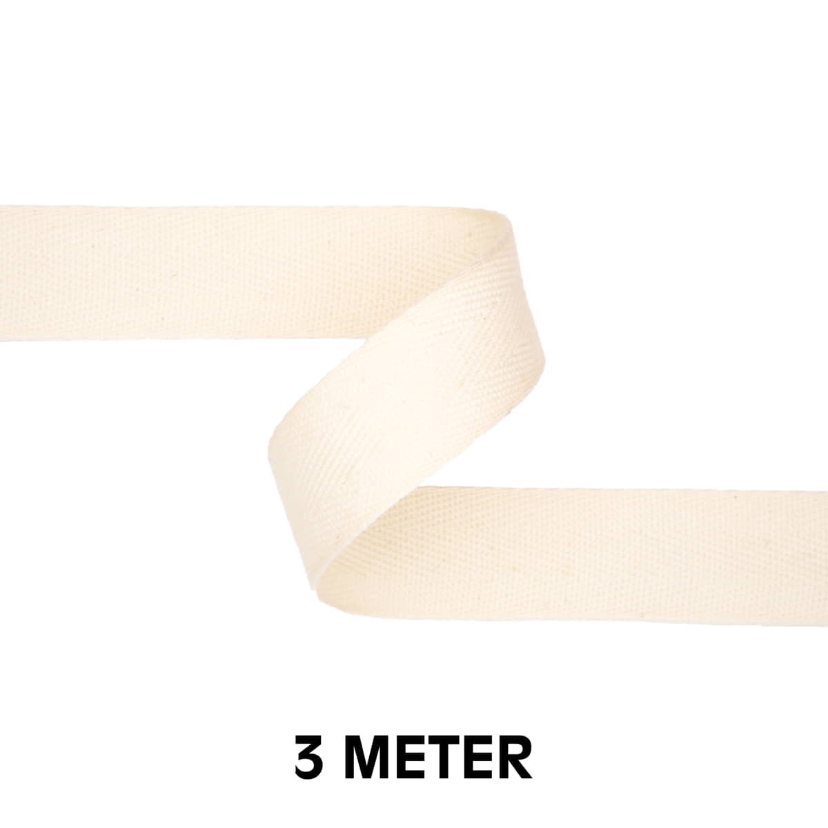 Keperband katoen | 20 mm | gebroken wit | 3 meter Keperband KEPERBAND - 20 - GEBRWIT - 3M