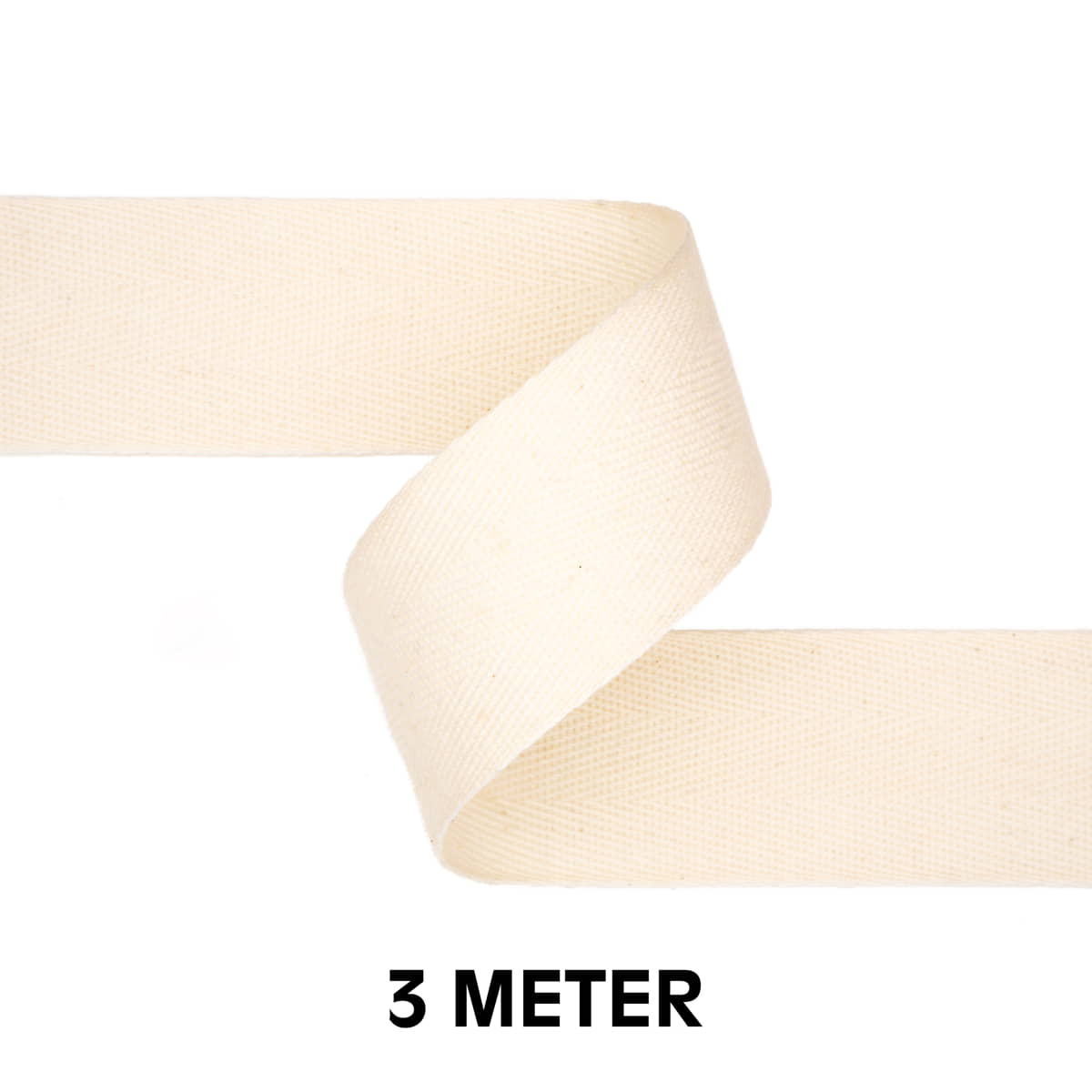Keperband katoen | 30 mm | gebroken wit | 3 meter Keperband KEPERBAND - 30 - GEBRWIT - 3M