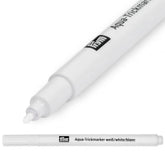 Bolígrafo Prym Aqua-Trickmarker blanco con logo y texto negro, borrable con agua. PRYM611824 4002276118249
