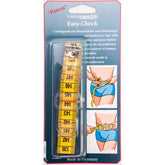 Yellow tape measure with slider and press button, packaged with instructions. Hoechstmass Easy-Check. 4073600519018 MEETLINT-EASY-CHECK