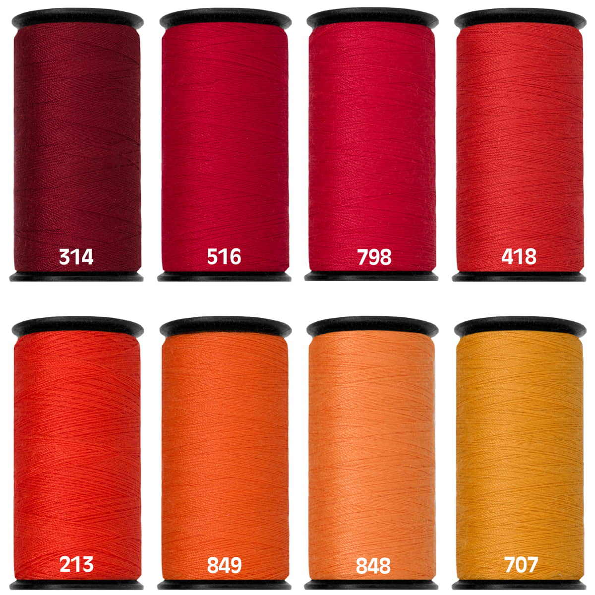naaigaren set | rood - oranje | 8x 200 meter naaigaren set GOLMANN - SET - ROOD - ORANJE
