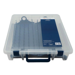 Open transparante opbergbox met blauwe naaigaren inzetstukken | GAREN-OPBERGBOX-108 | 8715779442242