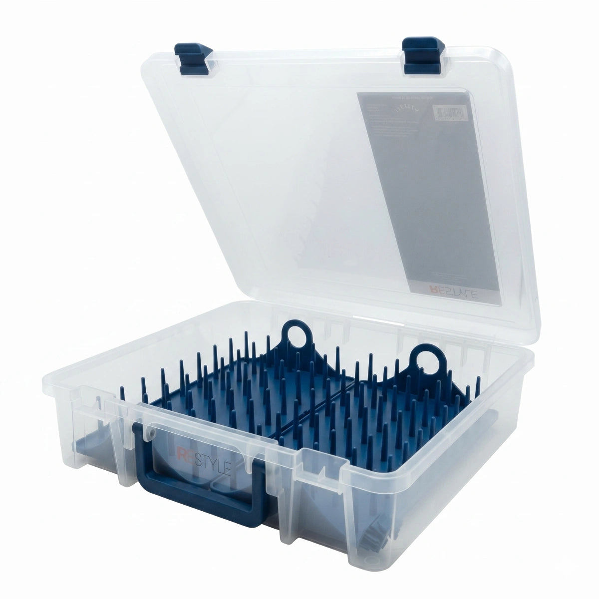 Blauwe naaigaren opberginzetstuk met vele pinnen | GAREN-OPBERGBOX-108 | 8715779442242