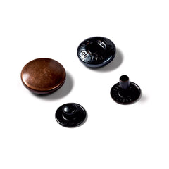 Prym Anorak drukknopen set in antiek koper en zwart, 15mm diameter | PRYM-390328 | 4002273903282