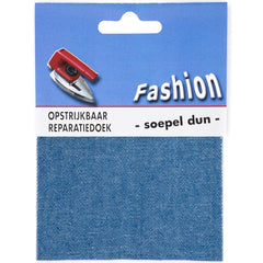 Reparatiedoek jeans soepel dun Fashion opstrijkbaar 10x40cm Repraratiedoek RPD - SOEPEL - 117504 medium jeans