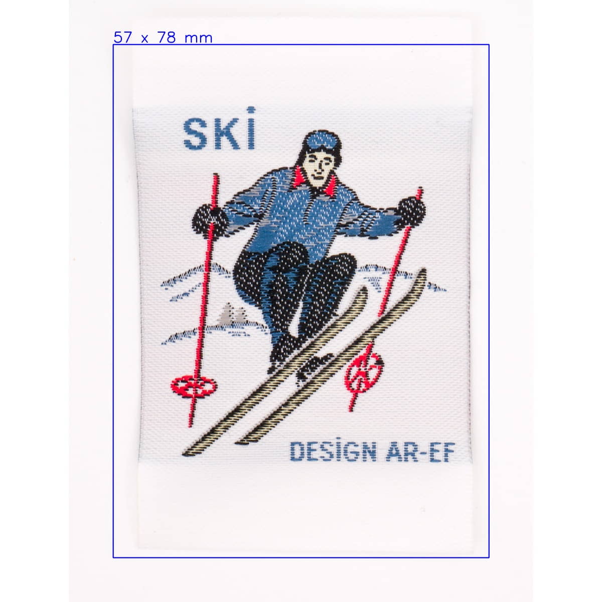Skiër Embleem Design AR - EF Applicatie FK - RETRO - 003