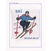 Skiër Embleem Design AR - EF Applicatie FK - RETRO - 003