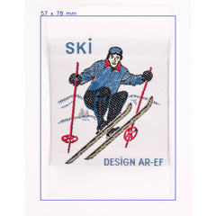Skiër Embleem Design AR - EF Applicatie FK - RETRO - 003