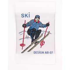 Skiër Embleem Design AR - EF Applicatie FK - RETRO - 003