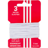 Soutache elastiek 3 mm breed - 3 meter Elastiek ELASTIEK - SOUTACHE - 3MM - WIT - 3M