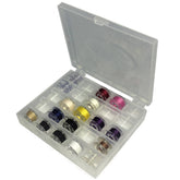 Transparente Kunststoff-Nähgarnspulen-Aufbewahrungsbox mit 16 bunten Garnspulen, Marke Sew Mate, BB-25-N 4714379450361