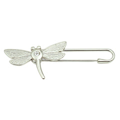 Luxe vestspeld | zilver | Libelle met Strassteentje - 7 cm breed