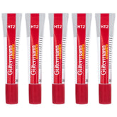 Cinco tubos de pegamento textil Gütermann HT2, empaque blanco y rojo, 30g cada uno. TEXTIELLIJM-HT2-30-5PACK 4029394302169