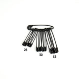 Veiligheidsspelden zwart assortiment | 25 30 38 mm | 12 stuks Veiligheidsspelden VEILIGHEIDSSPELDEN - ZWART - ASSORT - 12ST