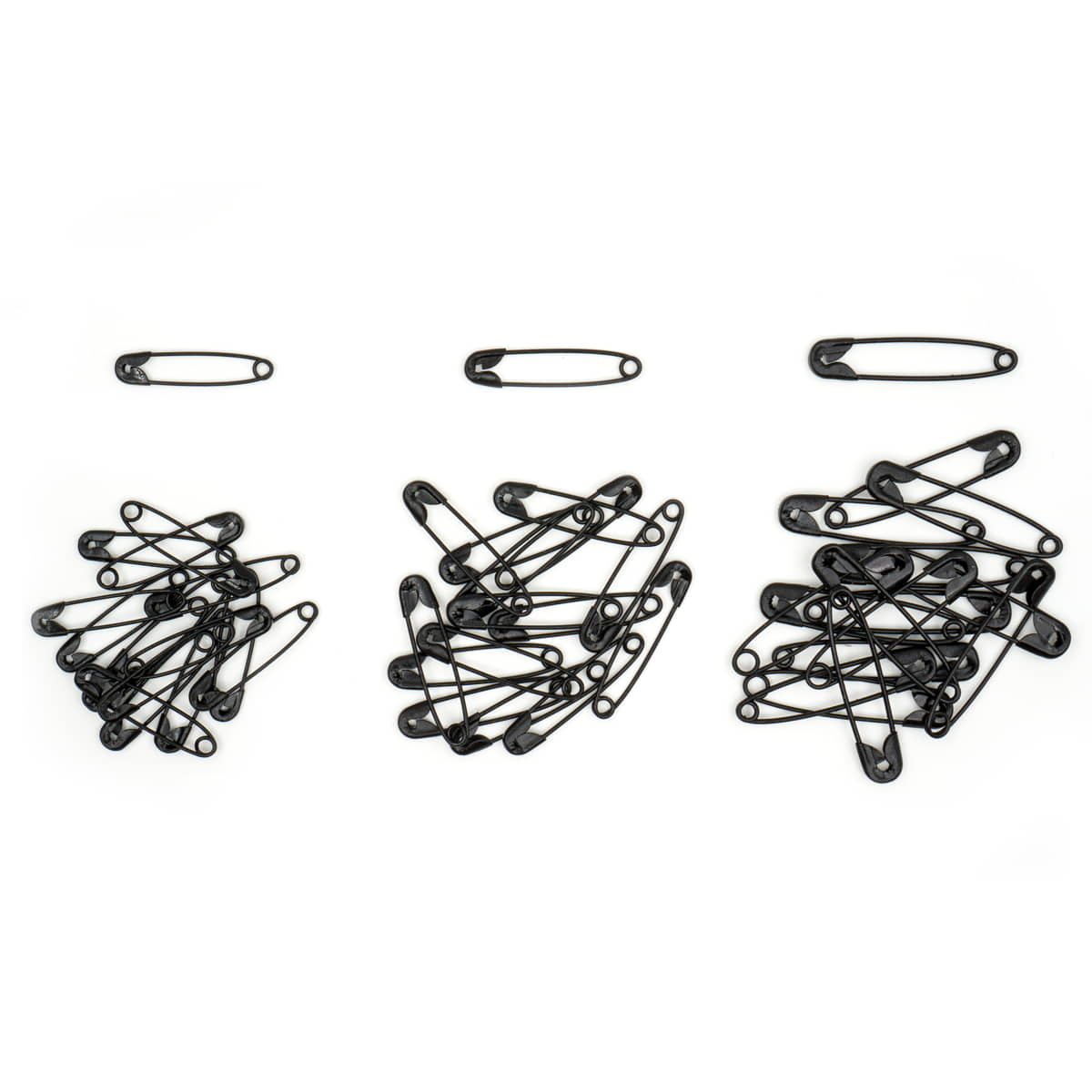 Veiligheidsspelden zwart voordeel set | 25 30 38 mm | 48 stuks Veiligheidsspelden VEILIGHEIDSSPELDEN - ZWART - ASSORT - 48ST