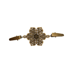 Vestsluiting bronze bloem met klemmen Vestsluiting BLOEM - BRONS