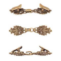 Vestsluiting | pluim | brons | met haak en oog Vestsluiting PLUIM - BRONS