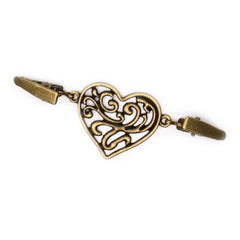 Vestsluiting Romantische Hart | Brons | met klemmetjes Vestsluiting VESTSLUITING - HART - BRONS