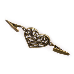 Vestsluiting Romantische Hart | Brons | met klemmetjes Vestsluiting VESTSLUITING - HART - BRONS