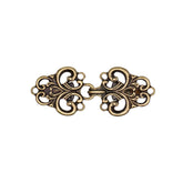 Cierre de chaleco de bronce ornamentado con gancho y ojal, diseño clásico, 66x28mm VESTCLIPS-KLASIEK-BRONS