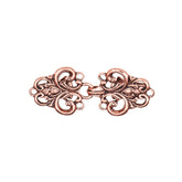 Cierre de chaleco dorado rosa ornamentado, con gancho y ojal, diseño floral intrincado, 66x28mm VESTCLIPS-KLASIEK-ROSE-GOUD