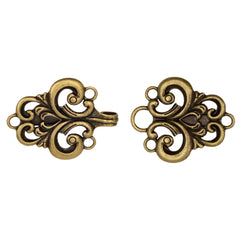 Vestsluiting - Vestclip XL klassiek brons met haak en oog 11x5 cm Vestsluiting VESTCLIPS - KLASIEK - XL - BRONS